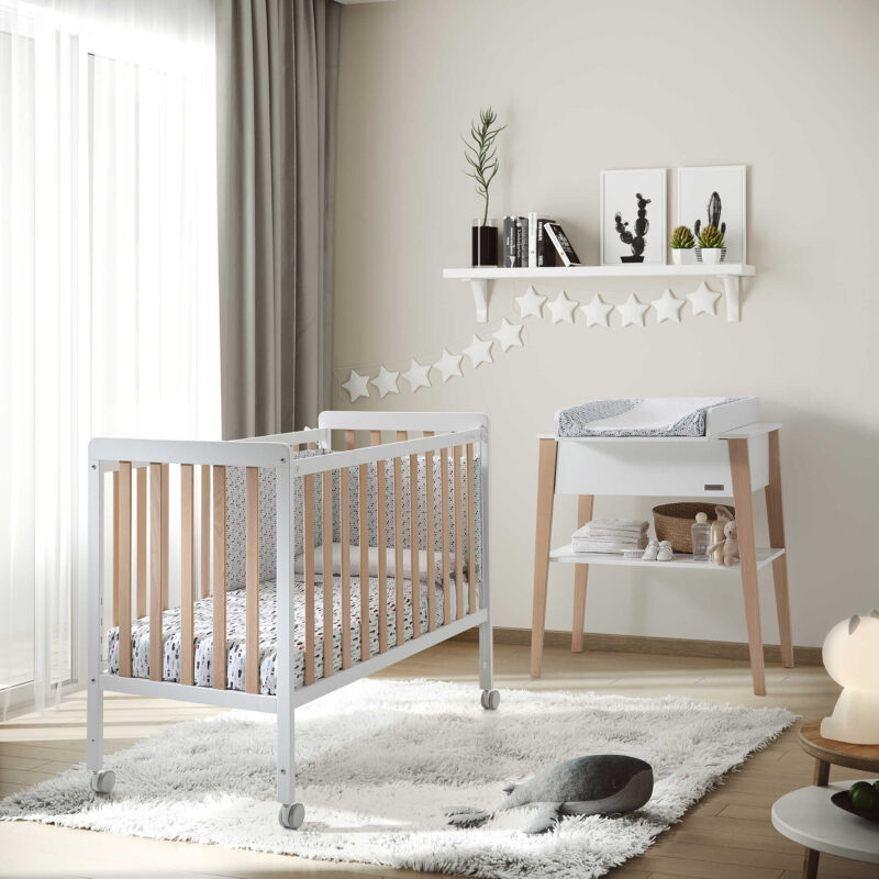 Cuna Nordika Madera Natural-Blanco Micuna