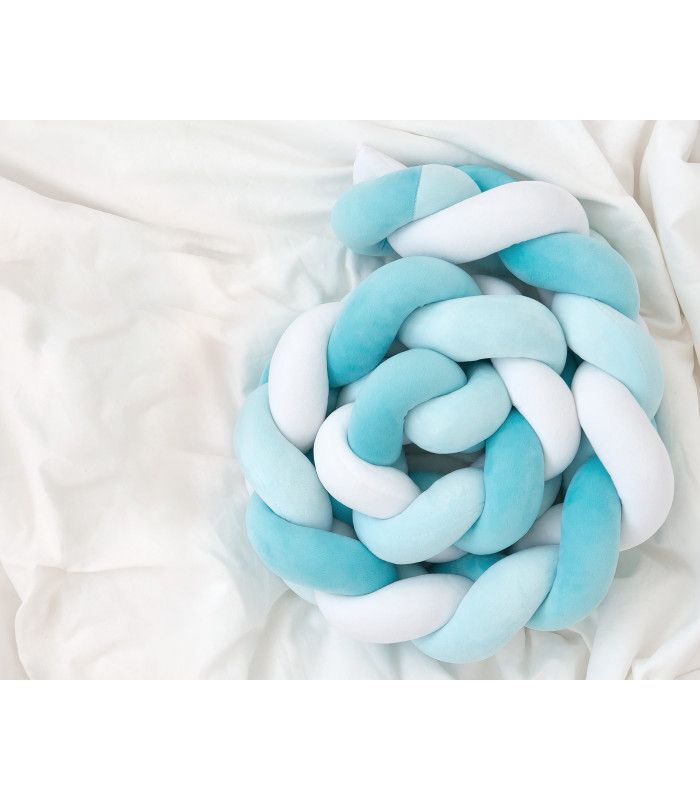 Trenza Protectora Cuna Azul Turquesa 150cm Kiokids - Imagen 3