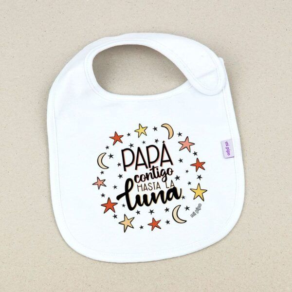 Babero Papá Contigo Hasta la Luna | MI PIPO