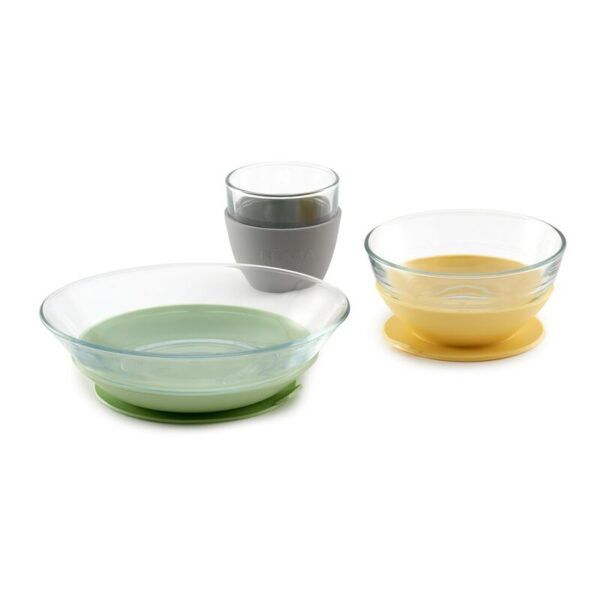 Set Vajilla Cristal Amarillo Beaba