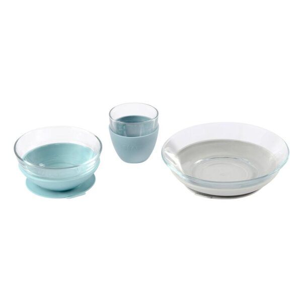 Set Vajilla Cristal Azul Beaba
