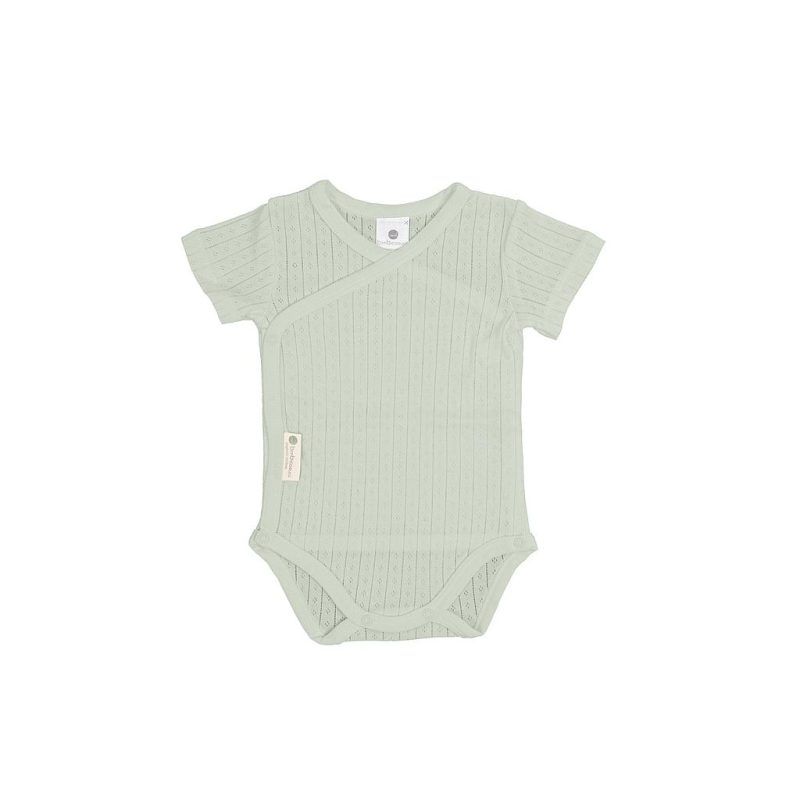 Body Manga Corta Puntille Verde Menta 0-1 Mes BimbiDreams