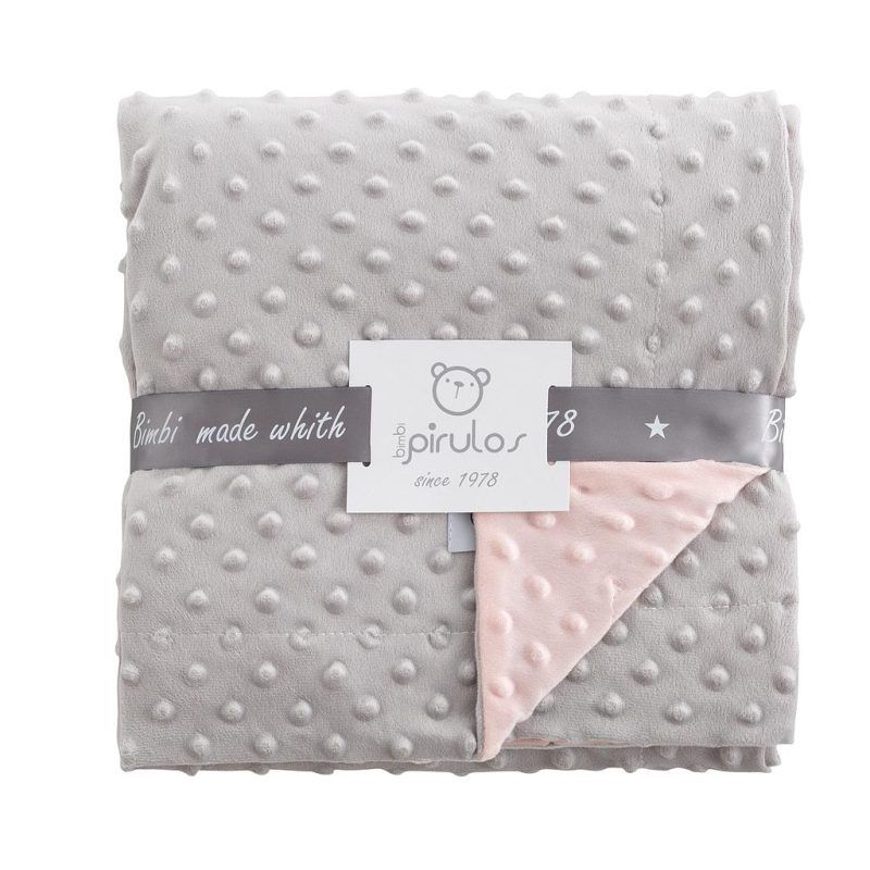 Manta Dots Gris y Rosa Bimbidreams