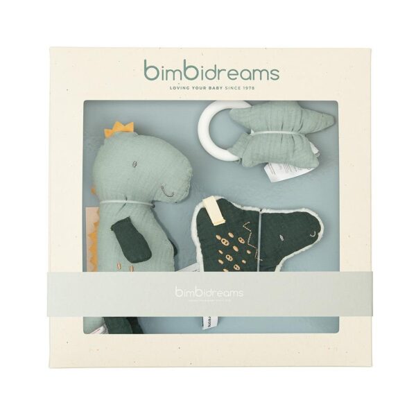 Set Regalo Peluche, Doudou y Mordedor Jurasic Bimbidreams