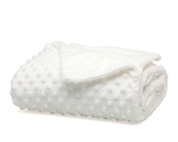 Manta Bebe Topitos Blanco Kiokids