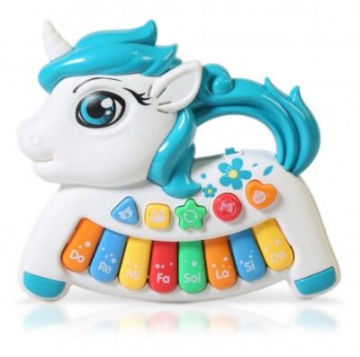 Juguete Piano Musical Unicornio Azul Kiokids