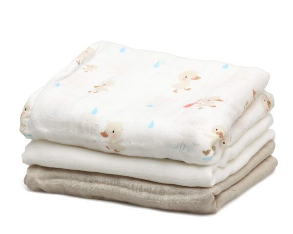 Set 3 Muselinas Bambú Beige Kiokids