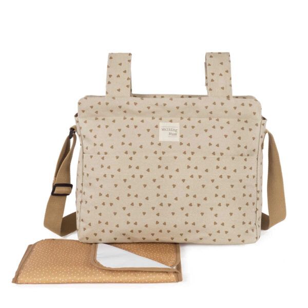 Bolsa Canastilla Poppy Corazones Canela Walking Mum