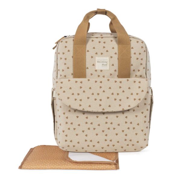 Mochila Poppy Corazones Canela Walking Mum