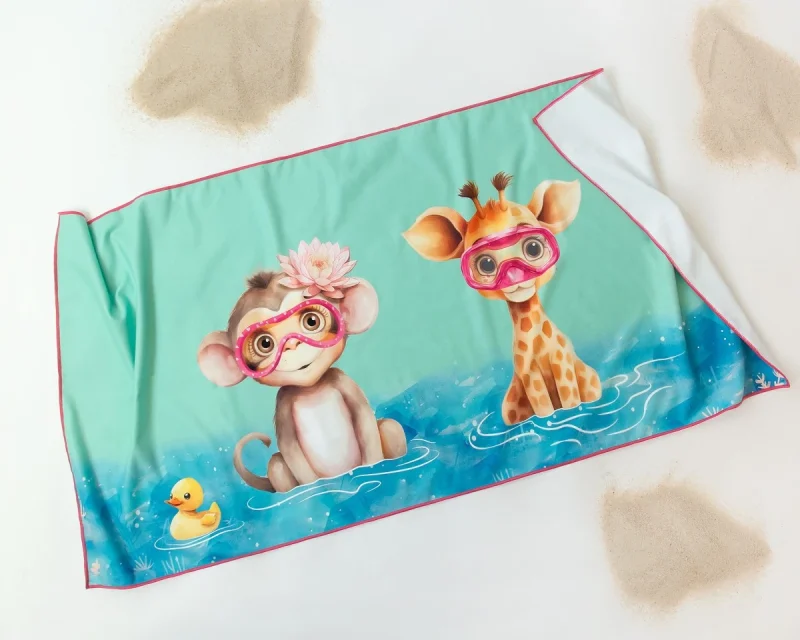 Toalla Animales Fucsia Kiokids