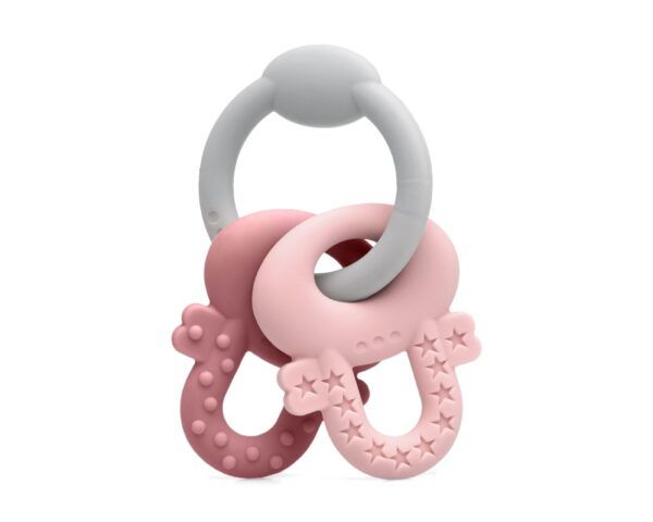 Mordedor Llaves Silicona Rosa Kiokids