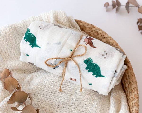 Muselina Bambú Dinos Musgo Kiokids