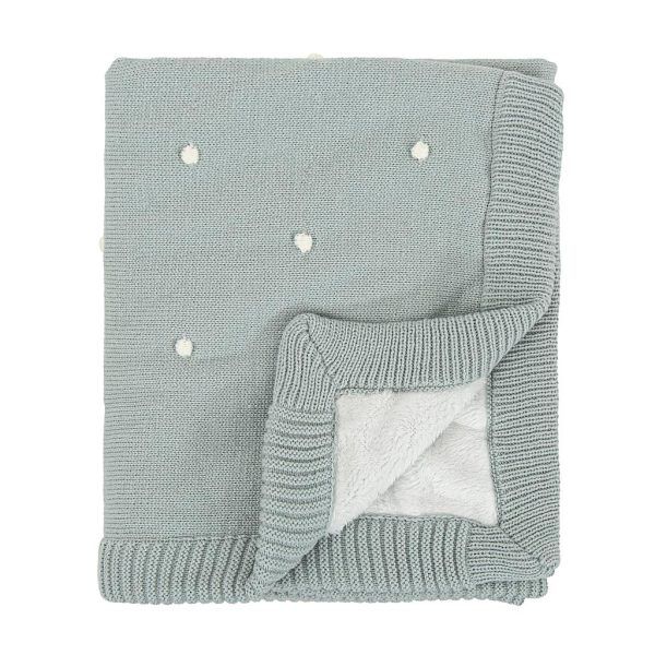 Manta Doble Cara Tricot Dots Menta Bimbidreams