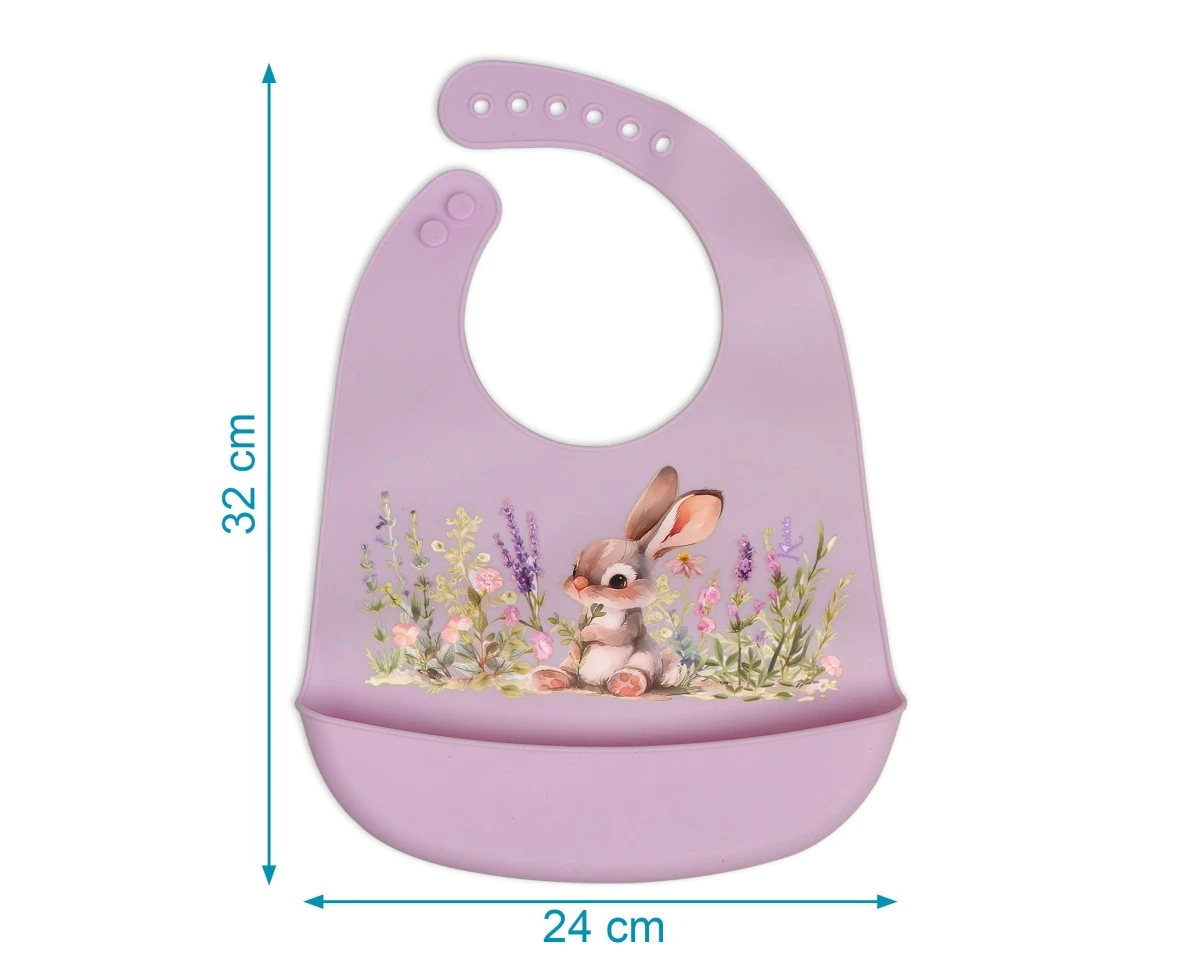 Babero Silicona Conejito Lavanda Kiokids - Imagen 4