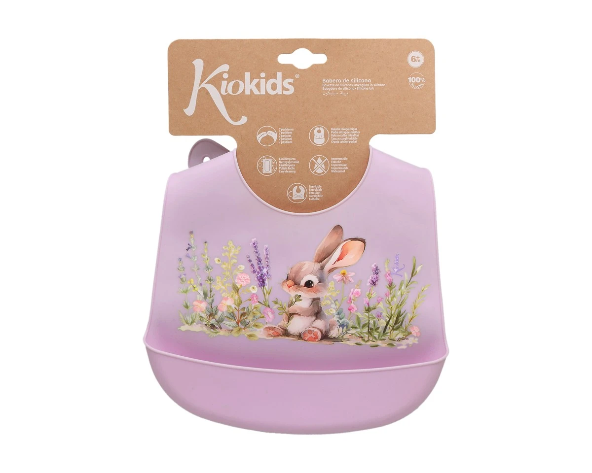Babero Silicona Conejito Lavanda Kiokids - Imagen 5