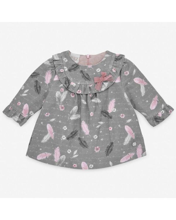 Vestido Bebe Estampado Plumas 3M Paz Rodriguez