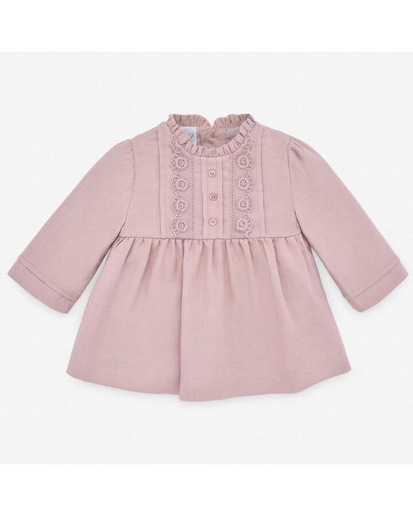 Vestido con Puntilla Eterna Rosa 3M Paz Rodriguez
