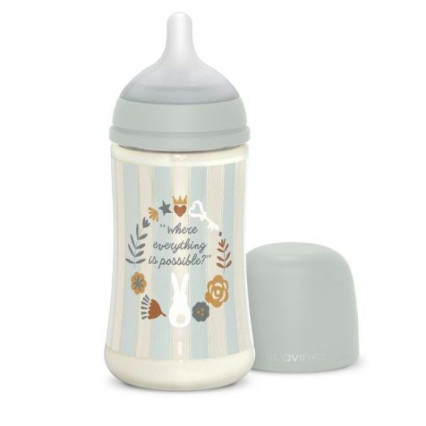 Biberon Poliamida 270ml Flujo M Wonderland Rayas Azul Suavinex
