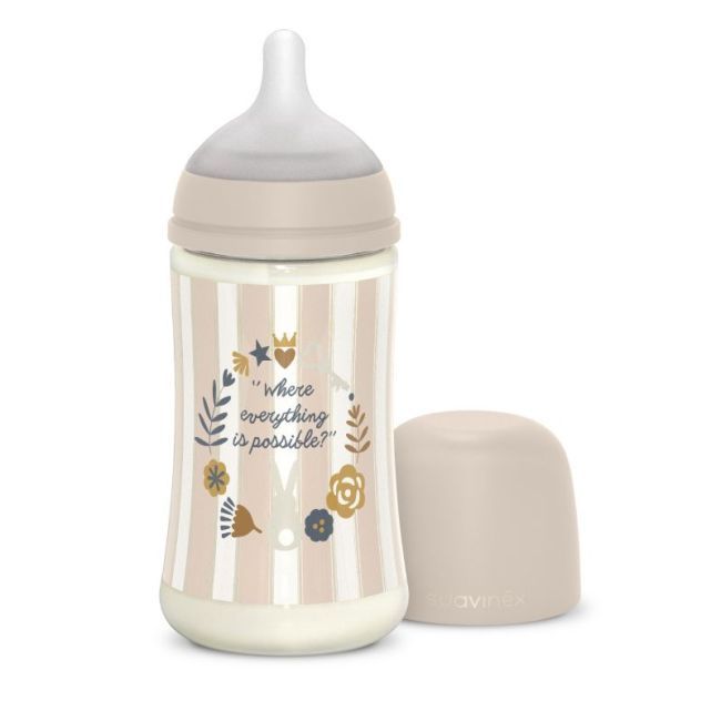 Biberon Poliamida 270ml Flujo M Wonderland Rayas Rosa Suavinex