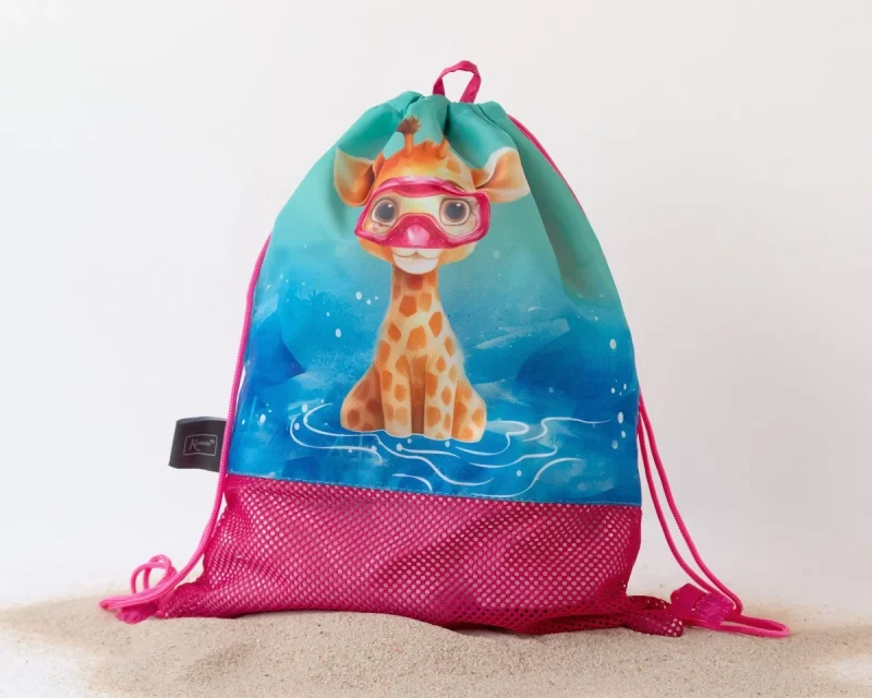 Bolsa Playa Animales Fucsia Kiokids