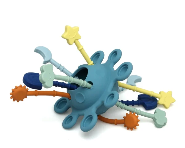 Juguete Mordedor Silicona Azul Kiokids