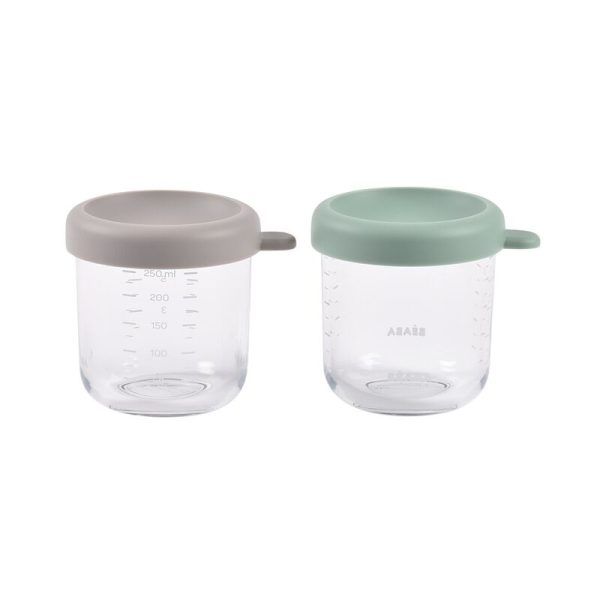 Pack 2 Tarritos Cristal Mineral-Sage Green 250ML Beaba