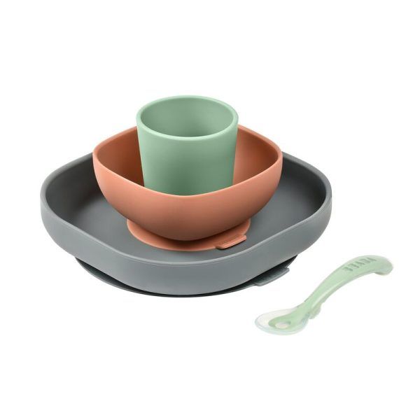Set Vajilla Silicona 4 Piezas Mineral Beaba