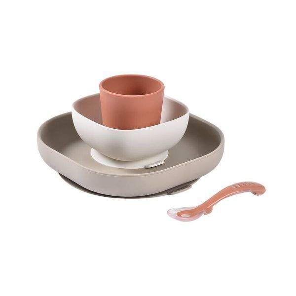 Set Vajilla Silicona 4 Piezas Terracotta Beaba