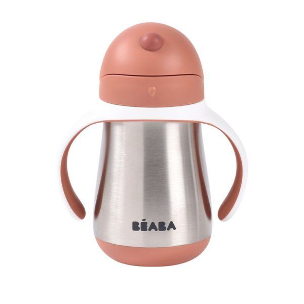 Taza Inox Con Pajita 250ML Terracota Beaba