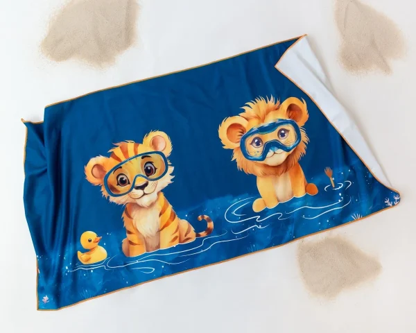 Toalla Animales Azul Marino Kiokids