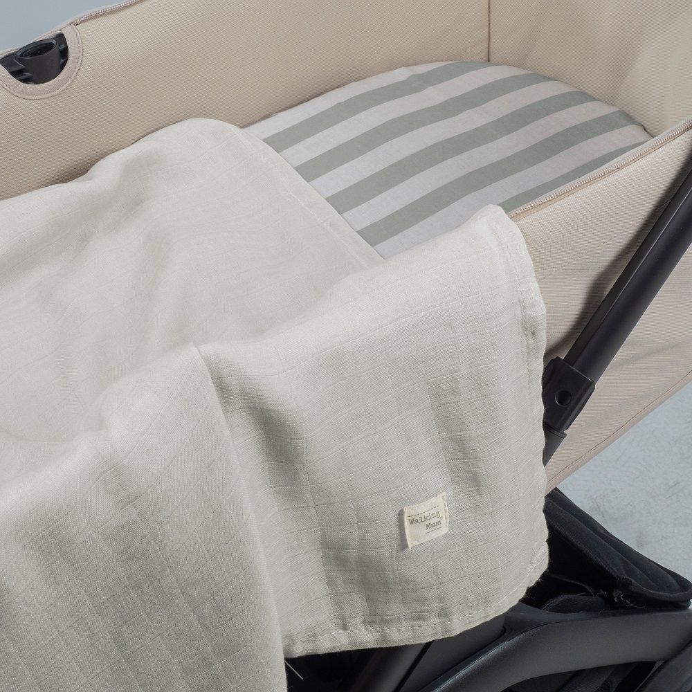 Sabana ajustable cuco + Muselina Sintra Verde Walking Mum