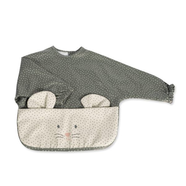 Babero con Mangas Poppy Topitos Musgo Walking Mum