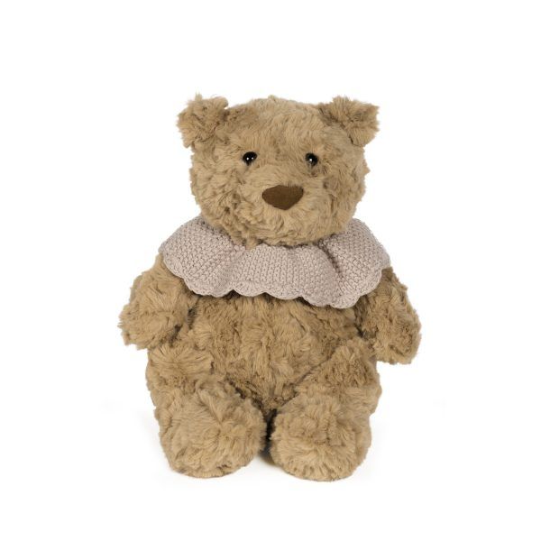 Oso Peluche con Cuello Tricot Rosa Pasito a Pasito