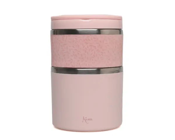 Termo Doble Comida 930ml Rosa Kiokids
