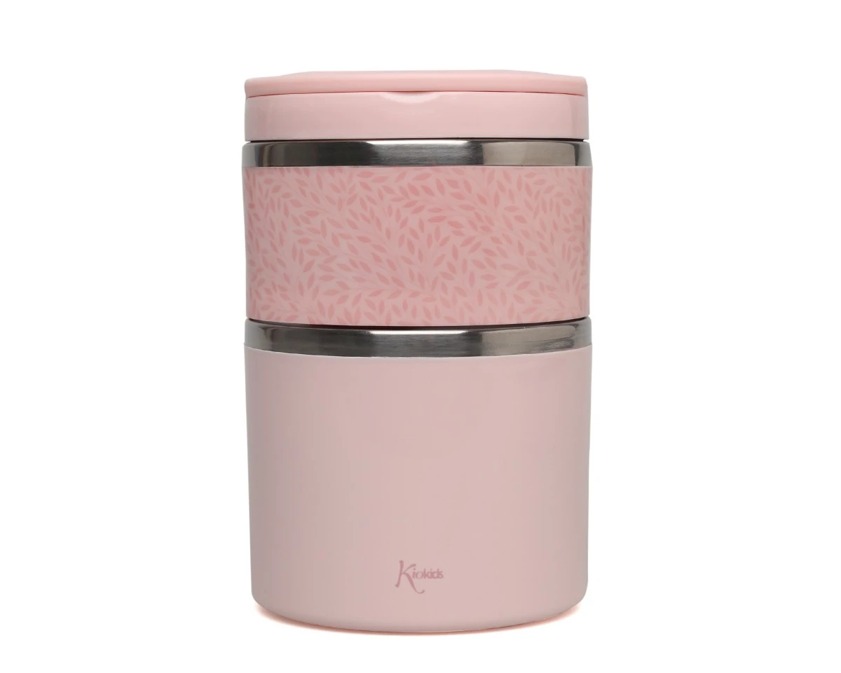 Termo Doble Comida 930ml Rosa Kiokids