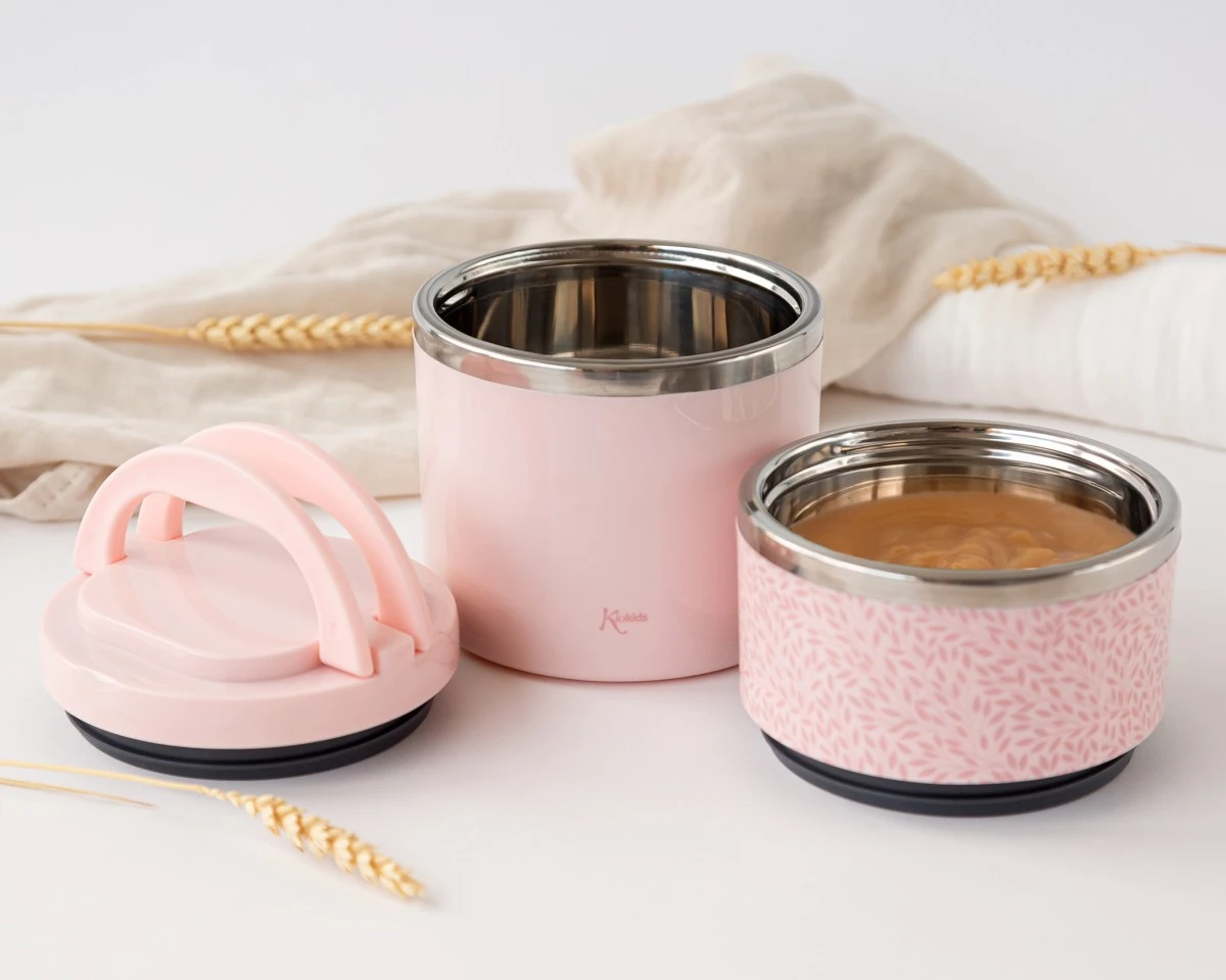 Termo Doble Comida 930ml Rosa Kiokids - Imagen 3