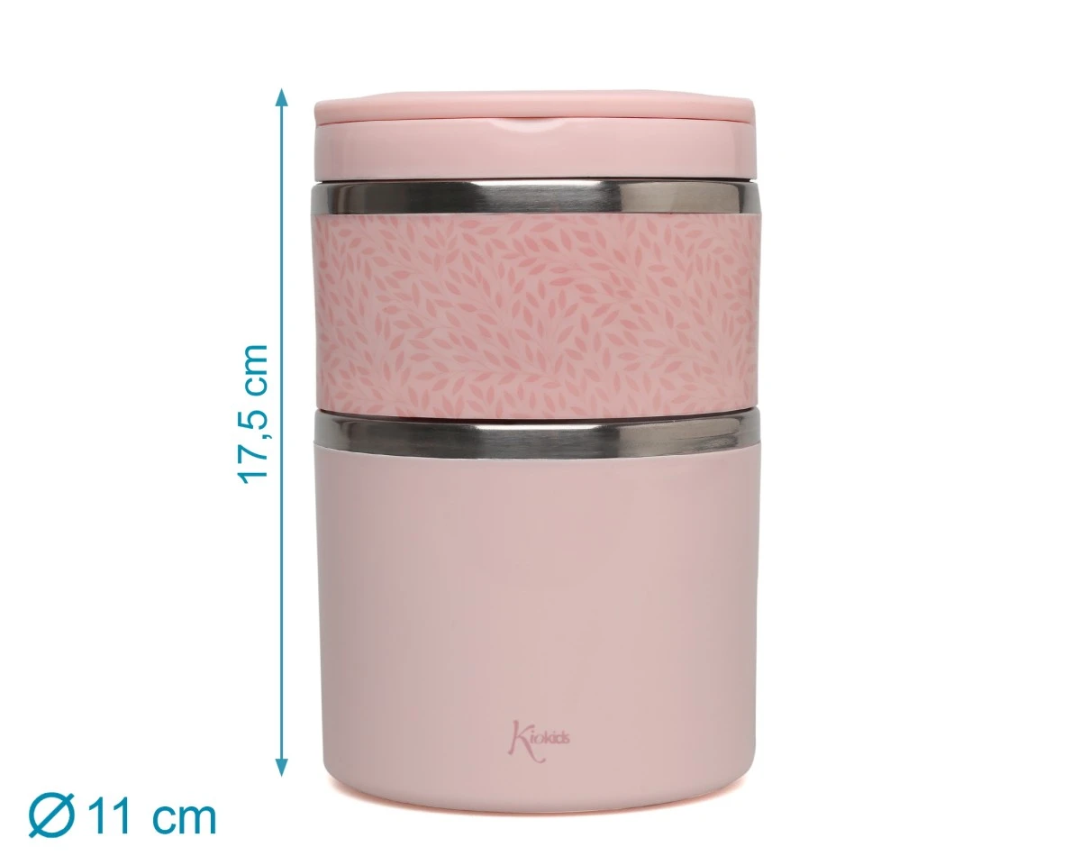 Termo Doble Comida 930ml Rosa Kiokids - Imagen 5
