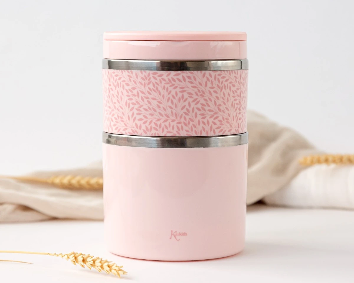 Termo Doble Comida 930ml Rosa Kiokids - Imagen 2