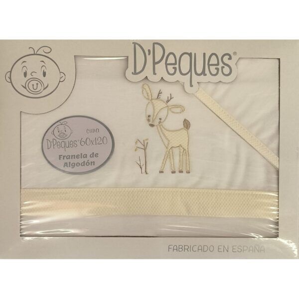 Sabanas Cuna Ciervo Beige D´peques Lista Samuel y Cristina