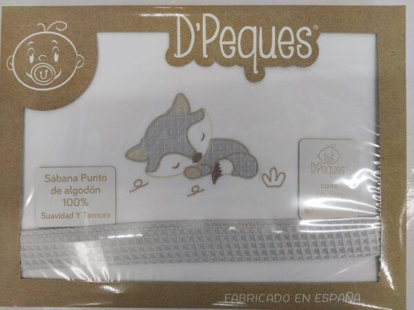 Sabanas Cuna Zorro Gris D´peques Lista Samuel y Cristina