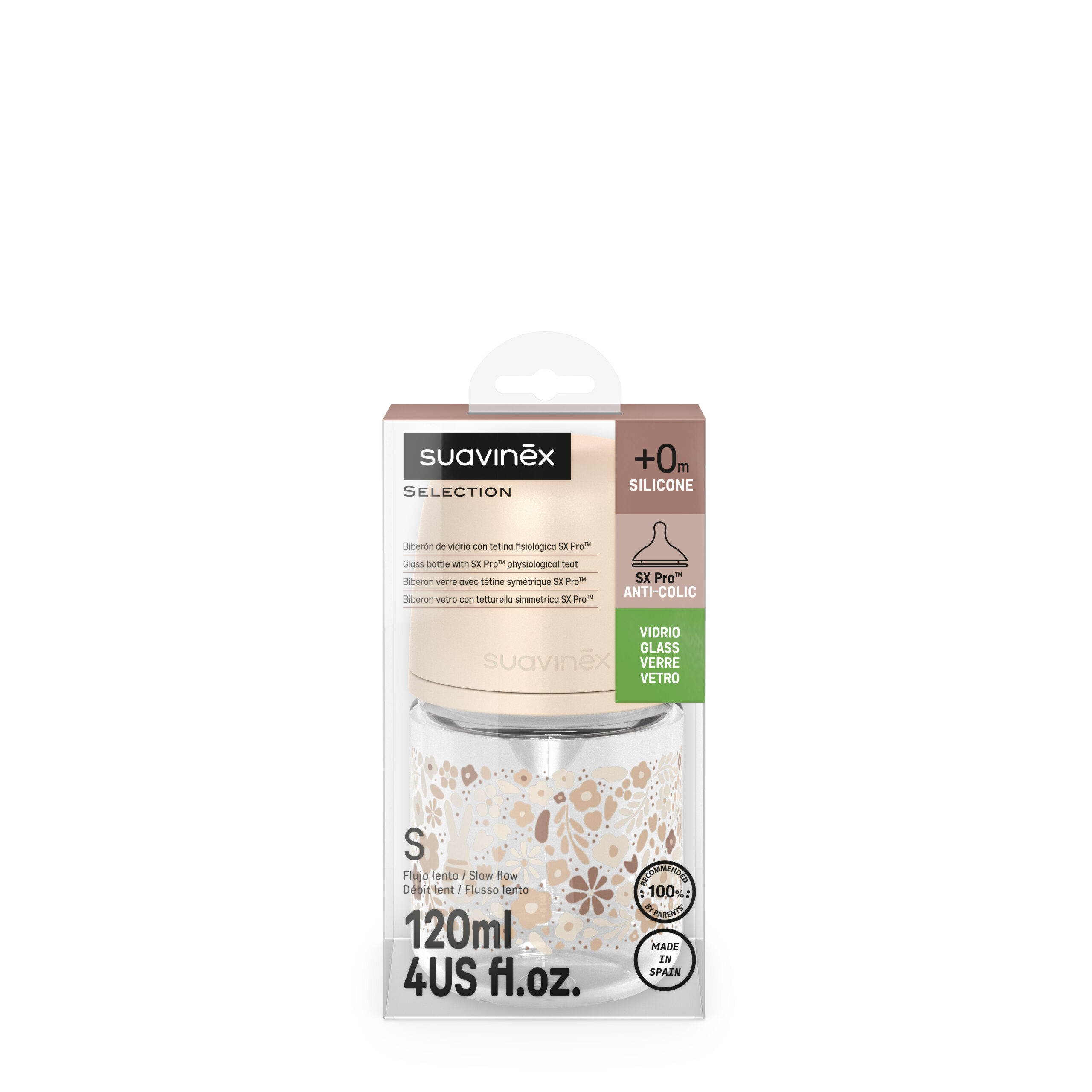 Biberon Vidrio New Wonderland 120ml Flujo S Suavinex - Imagen 3