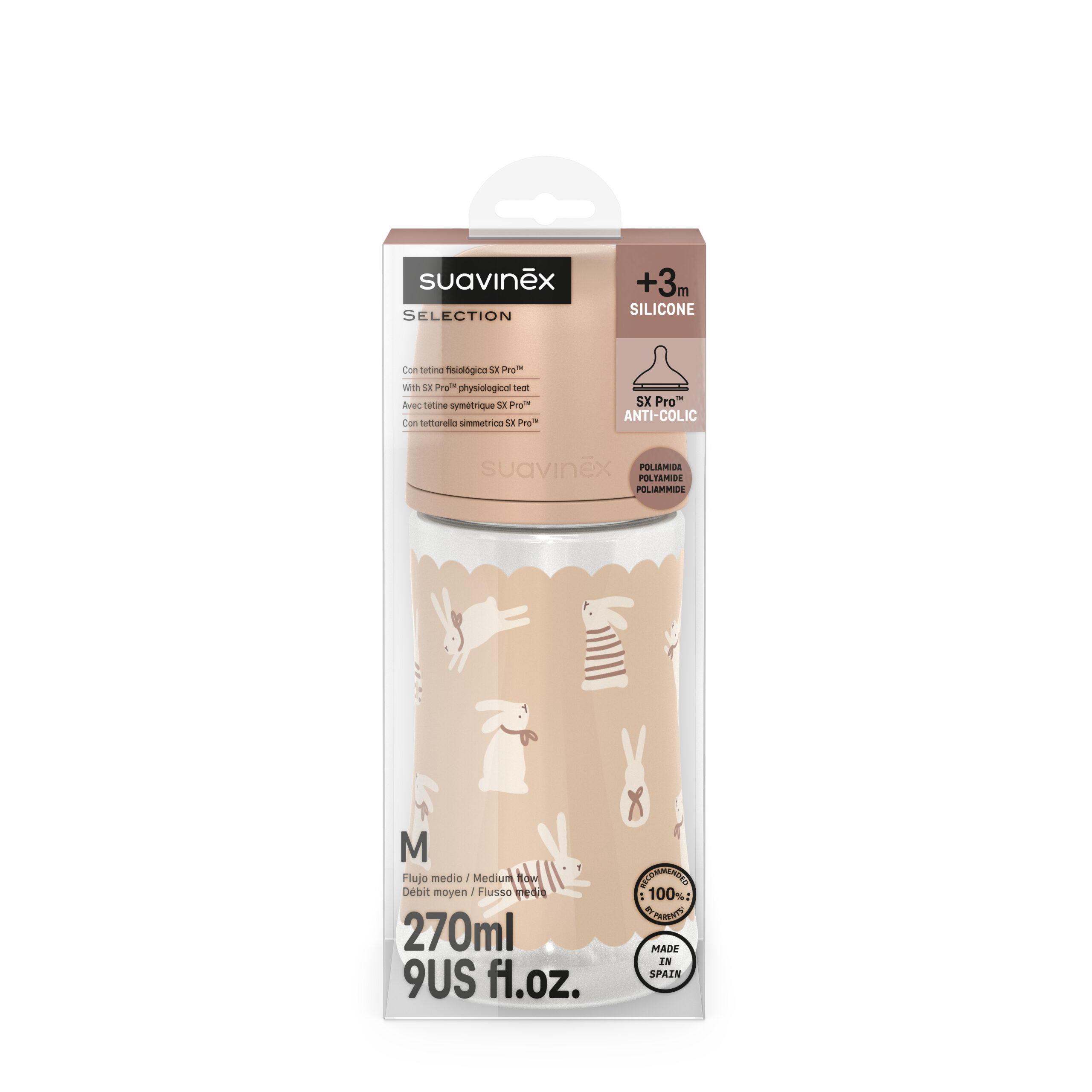 Biberon Poliamida 270ml Flujo M New Wonderland Suavinex - Imagen 3