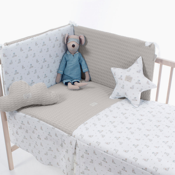 Colcha y Protector Cuna Teddy Uzturre