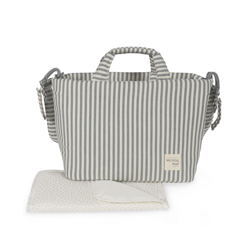 Bolsa Canastilla Praliné Rayas Matcha Walking Mum