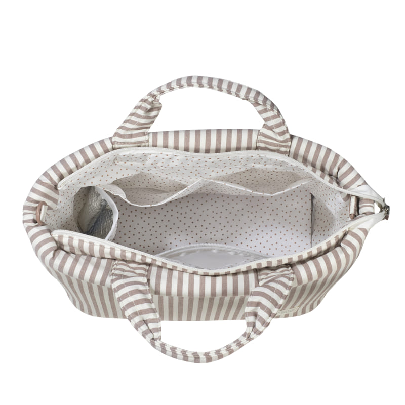 Bolsa Canastilla Praliné Rayas Moka Walking Mum - Imagen 7