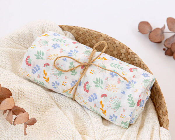 Muselina Bambú Florecitas Kiokids