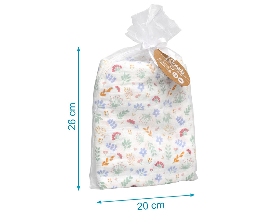 Muselina Bambú Florecitas Kiokids - Imagen 3