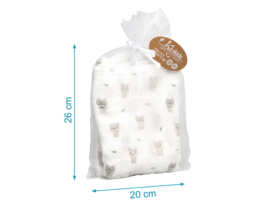 Muselina Bambú Ratoncitos Kiokids - Imagen 3