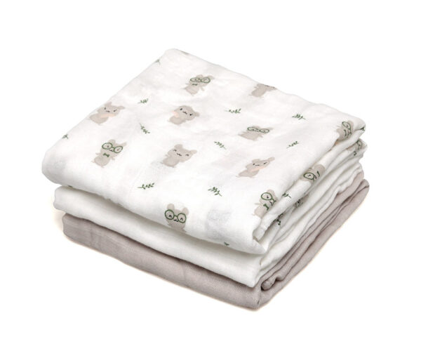 Set 3 Muselinas Bambú Ratoncitos Kiokids