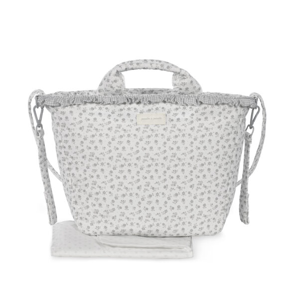 Bolsa Canastilla Little Bloom Flor Gris Pasito a Pasito